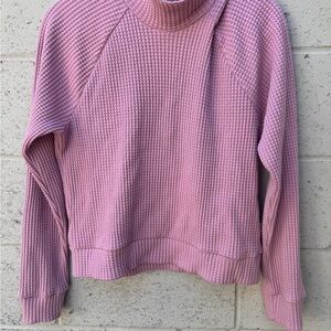 The North Face Women's Pink Waffle Knit Turtleneck Sweater